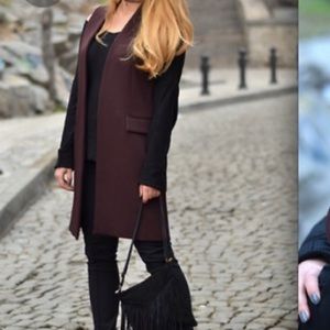 LAST DAYS Zara burgundy vest blogger favorite